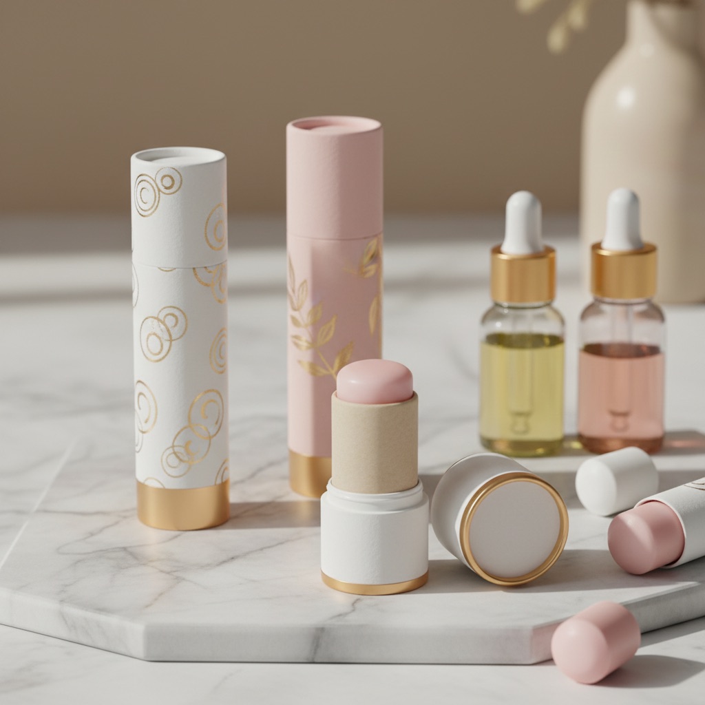 化妝品紙管包裝質感展示